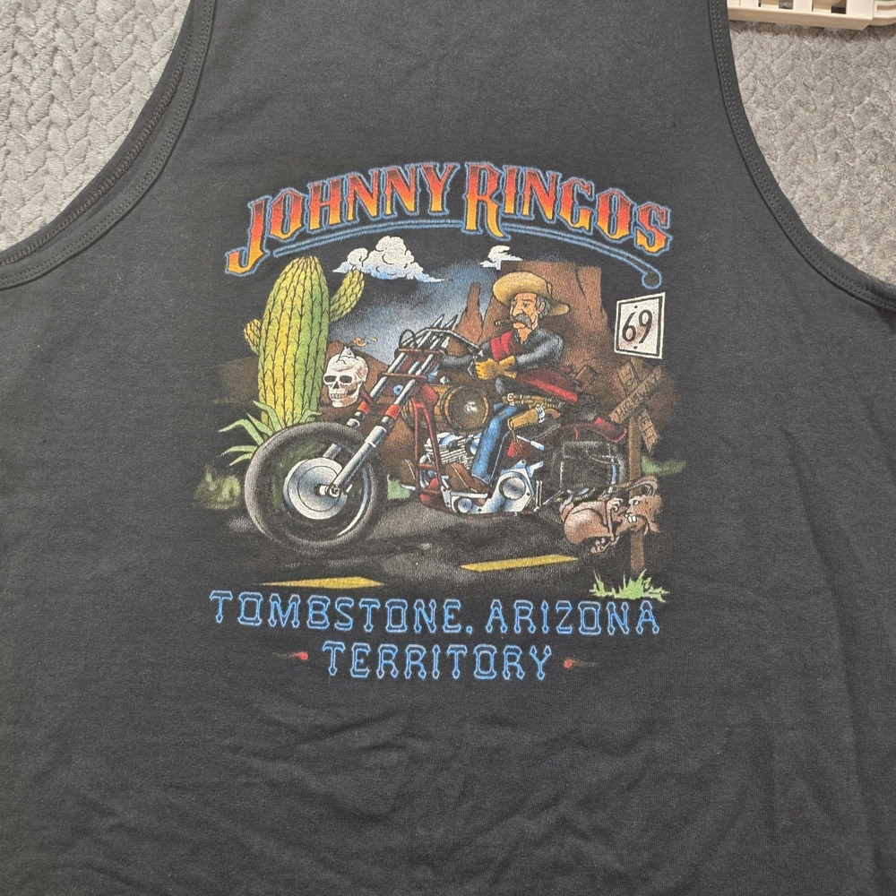 Vintage Y2K Johnny Ringos Tombstone Arizona Tank Top Men Large Biker Motorcycle